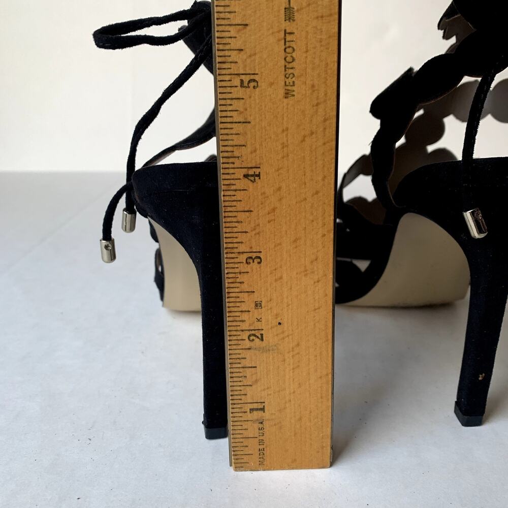 BCBGeneration High Heel Sandal Shoes CHIKO Black Suede Strappy Tie Gladiator 6.5 - Picture 7 of 8